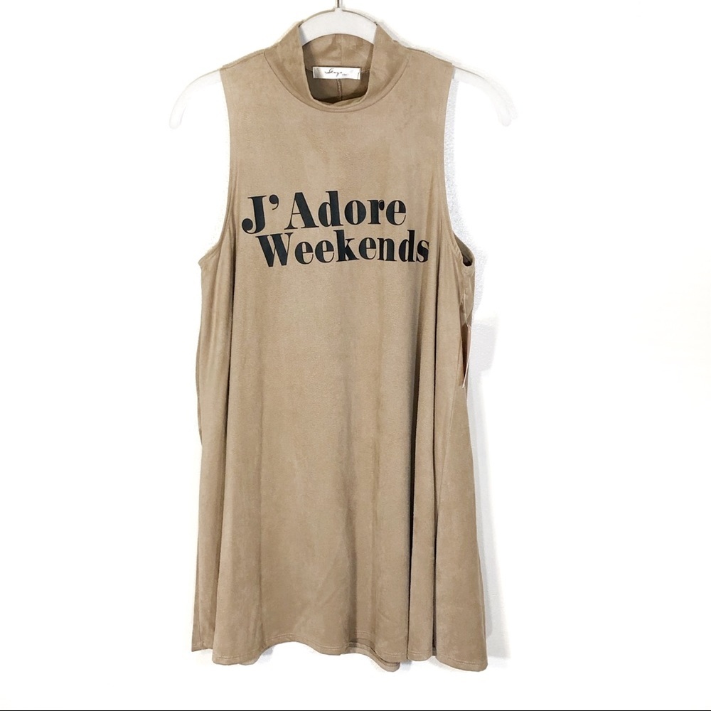 Gaze J’Adore Weekends tunic faux suede beige M